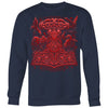 Thors Raven Hammer Red Mjölnir SweatshirtT-shirtCrewneck Sweatshirt Big PrintNavyS