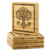 Tree of Life Raven Knotwork Wood Coasters x4Coasters