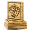 Tree of Life Ravens Knotwork Wood Coasters x4Coasters