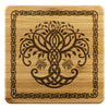 Tree of Life Ravens Knotwork Wood Coasters x4CoastersBamboo Coaster - 4pc