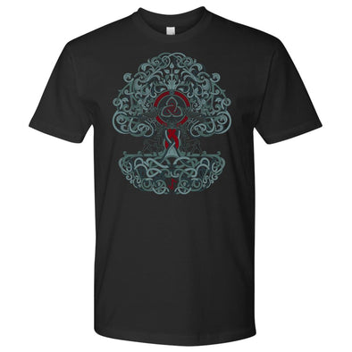 Tree of Life Yggdrasil Knotwork T-ShirtT-shirtNext Level Mens ShirtBlackS