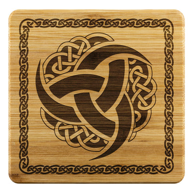 Triple Horn of Odin Knotwork Wood Coasters x4CoastersBamboo Coaster - 4pc