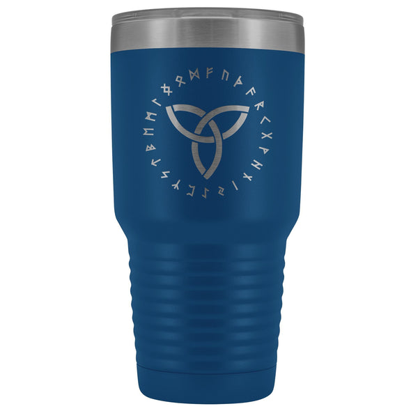 Triquetra Trinity Knot Runes 30oz Etched TumblerTumblersBlue