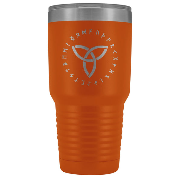 Triquetra Trinity Knot Runes 30oz Etched TumblerTumblersOrange