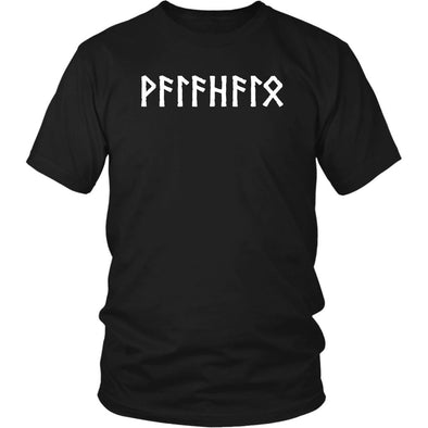 Valhalla Norse Elder Futhark Runes Cotton Viking T-ShirtT-shirtDistrict Unisex ShirtBlackS