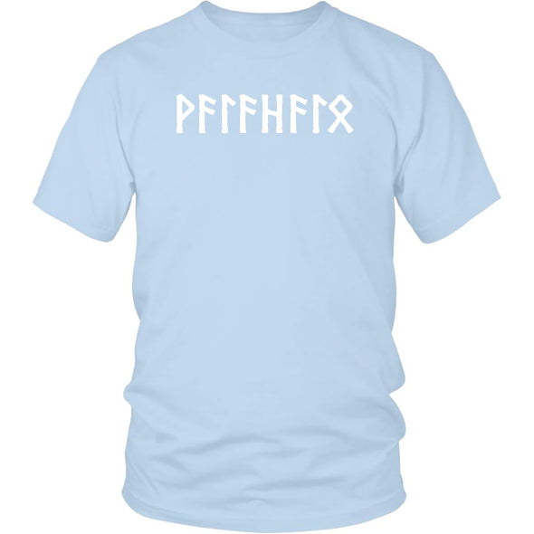 Valhalla Norse Elder Futhark Runes Cotton Viking T-ShirtT-shirtDistrict Unisex ShirtIce BlueS