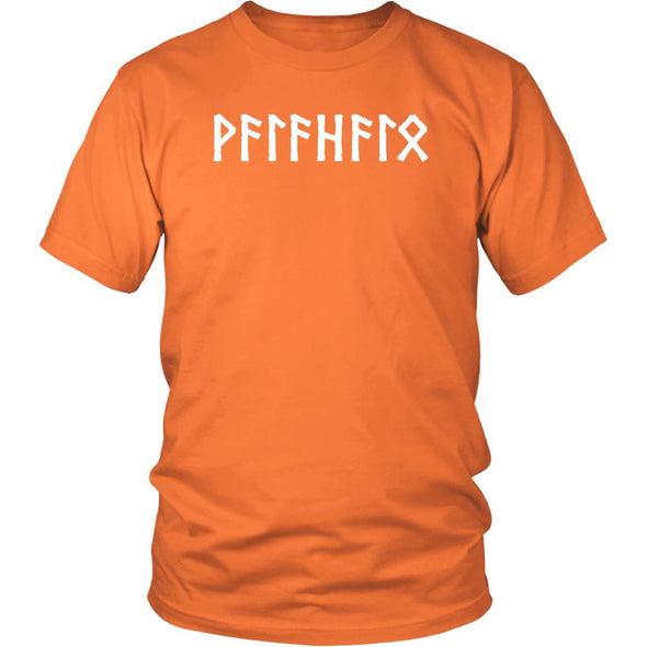 Valhalla Norse Elder Futhark Runes Cotton Viking T-ShirtT-shirtDistrict Unisex ShirtOrangeS