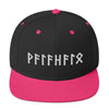 Valhalla Norse Elder Futhark Runes Viking Style Snapback CapBlack/ Neon Pink