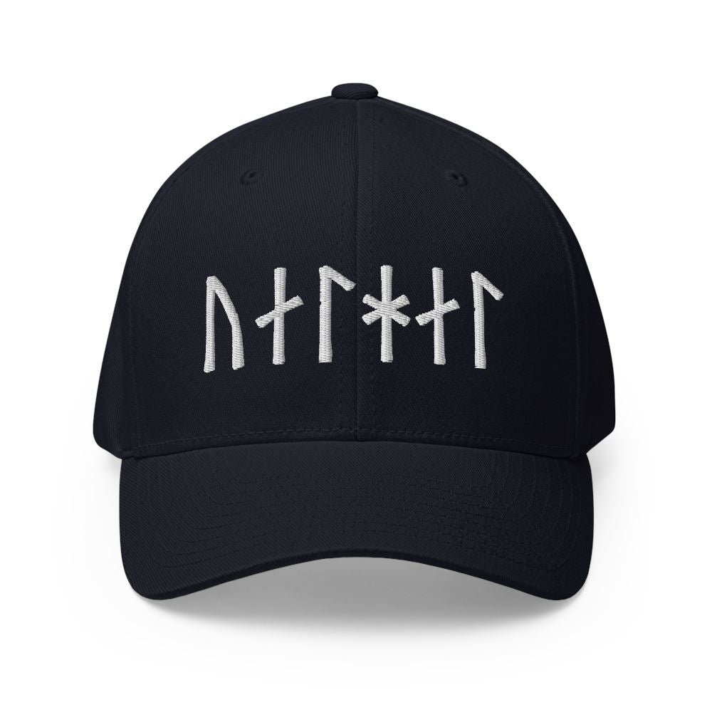 Valhalla Norse Viking Age Runes Flexfit Hat – Blue Pagan