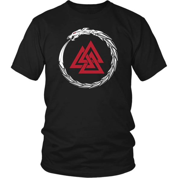 Valknut Norse Dragon Cotton T-ShirtT-shirtDistrict Unisex ShirtBlackS