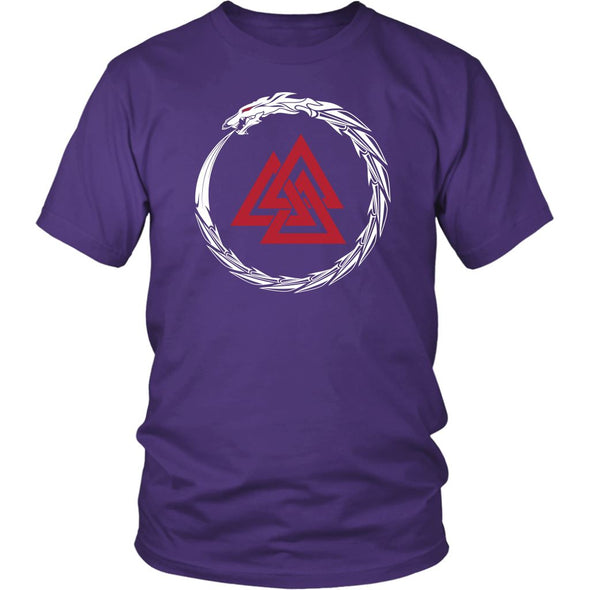 Valknut Norse Dragon Cotton T-ShirtT-shirtDistrict Unisex ShirtPurpleS