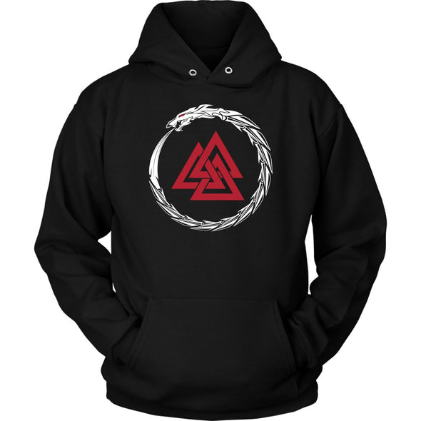 Valknut Norse Dragon HoodieT-shirtUnisex HoodieBlackS