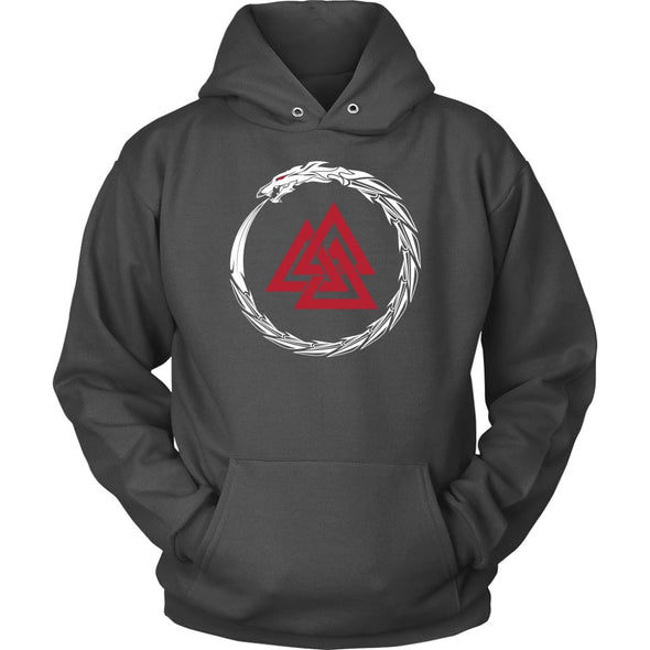 Valknut Norse Dragon HoodieT-shirtUnisex HoodieCharcoalS