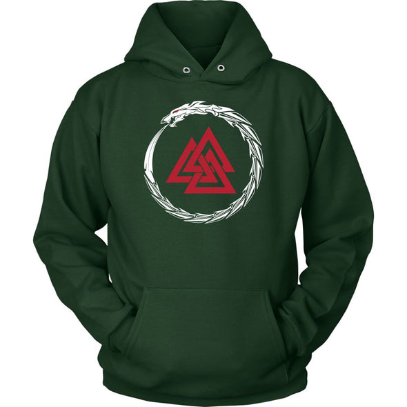 Valknut Norse Dragon HoodieT-shirtUnisex HoodieDark GreenS