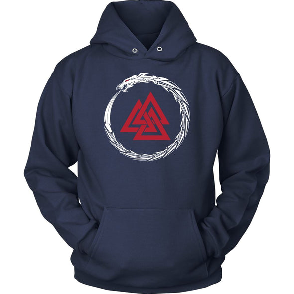 Valknut Norse Dragon HoodieT-shirtUnisex HoodieNavyS