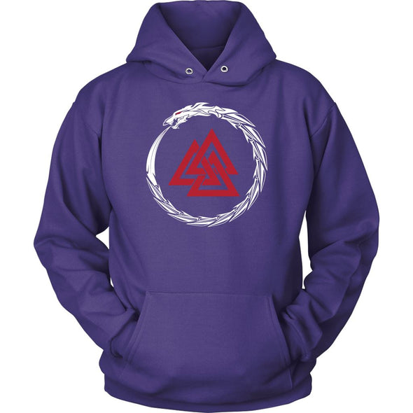 Valknut Norse Dragon HoodieT-shirtUnisex HoodiePurpleS