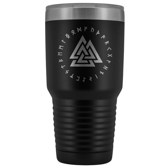 Valknut Norse Viking Runes Etched Tumbler 30ozTumblersBlack