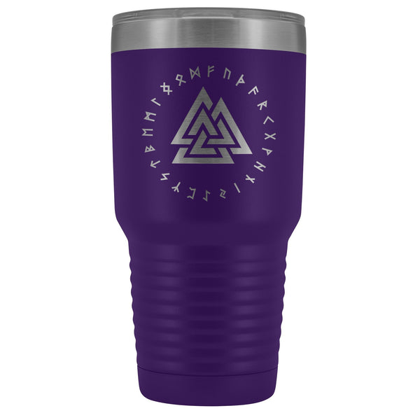 Valknut Norse Viking Runes Etched Tumbler 30ozTumblersPurple