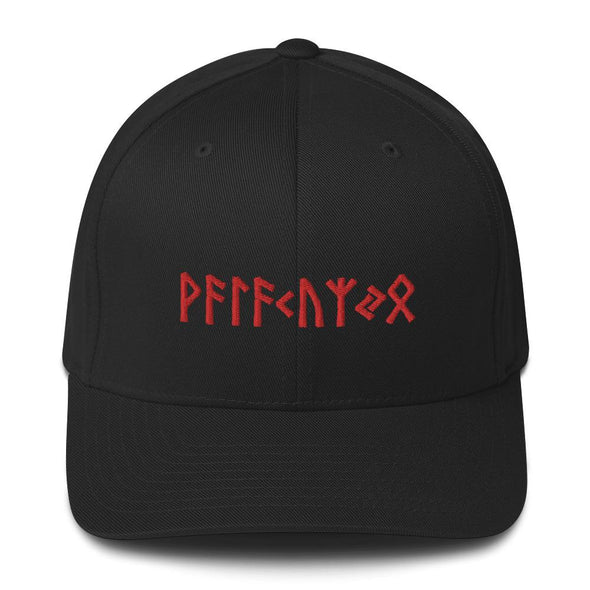 Valkyrie Norse ELder Futhark Runes Flexfit CapBlackS/M