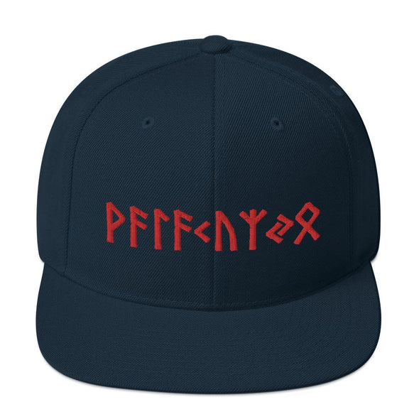 Valkyrie Norse Elder Futhark RUnes Snapback HatDark Navy