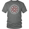 Vegvisir Compass Norse Futhark Runes Cotton T-ShirtT-shirtDistrict Unisex ShirtGreyS