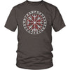 Vegvisir Compass Norse Futhark Runes Cotton T-ShirtT-shirtDistrict Unisex ShirtHeather BrownS