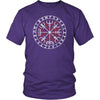 Vegvisir Compass Norse Futhark Runes Cotton T-ShirtT-shirtDistrict Unisex ShirtPurpleS