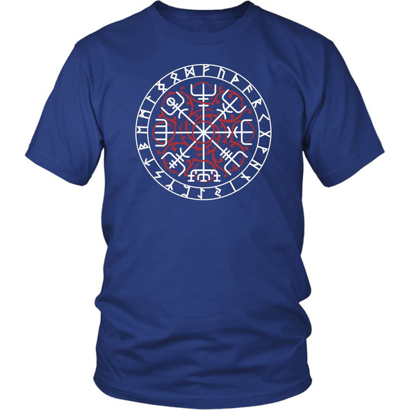 Vegvisir Compass Norse Futhark Runes Cotton T-ShirtT-shirtDistrict Unisex ShirtRoyal BlueS