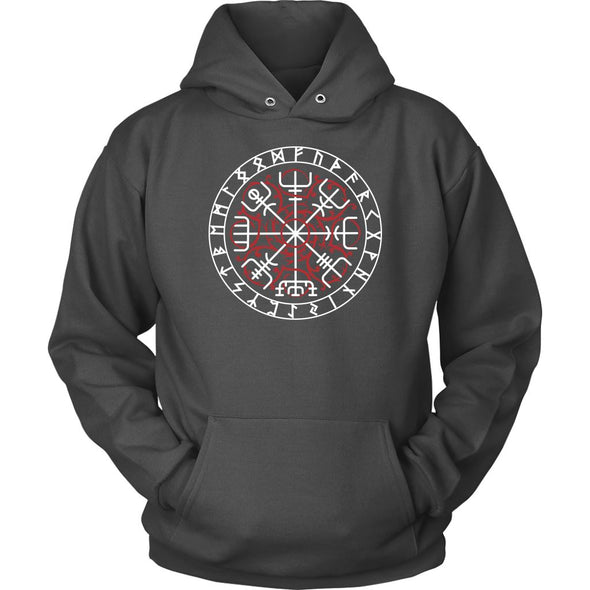 Vegvisir Compass Norse Futhark Runes HoodieT-shirtUnisex HoodieCharcoalS