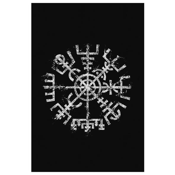 Vegvisir Norse Compass Rectangle Canvas Wall ArtCanvas Wall Art 28 x 12