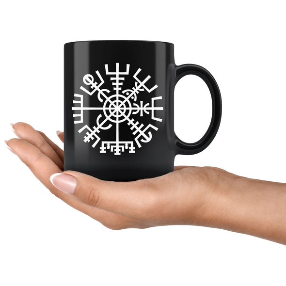 Vegvisir Norse Compass Symbol Black Ceramic Coffee Mug 11ozDrinkware