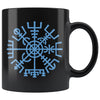 Vegvisir Norse Compass Symbol Black Ceramic Coffee Mug 11ozDrinkwareBlue