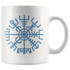 Vegvisir Norse Compass Symbol White Ceramic Coffee Mug 11ozDrinkwareBlue Design