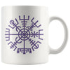 Vegvisir Norse Compass Symbol White Ceramic Coffee Mug 11ozDrinkwarePurple Design