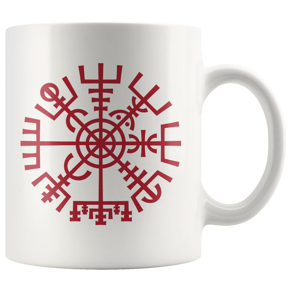 Vegvisir Norse Compass Symbol White Ceramic Coffee Mug 11ozDrinkwareRed Design