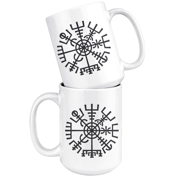 Vegvisir Norse Compass Symbol White Ceramic Coffee Mug 15ozDrinkware