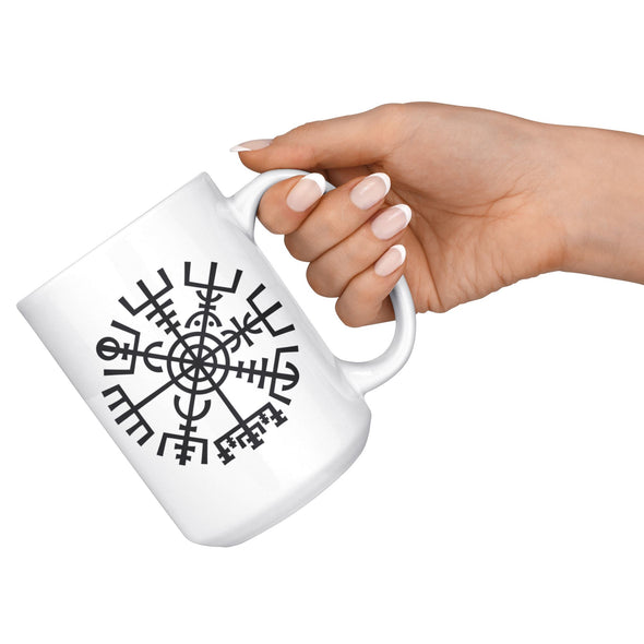 Vegvisir Norse Compass Symbol White Ceramic Coffee Mug 15ozDrinkware