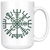 Vegvisir Norse Compass Symbol White Ceramic Coffee Mug 15ozDrinkwareGreen Design