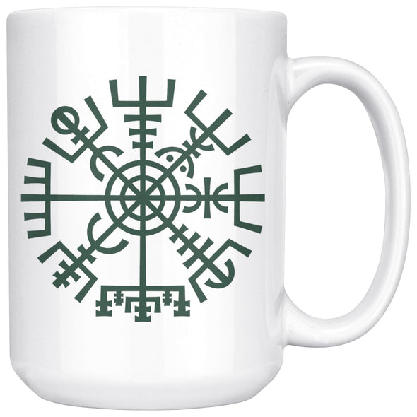 Vegvisir Norse Compass Symbol White Ceramic Coffee Mug 15ozDrinkwareGreen Design