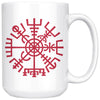 Vegvisir Norse Compass Symbol White Ceramic Coffee Mug 15ozDrinkwareRed Design