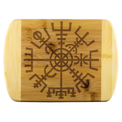 Vegvisir Norse Compass Symbol Wood Cutting BoardWood Cutting BoardsSmall - 8"x5.75"