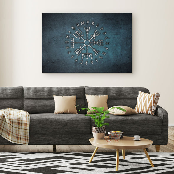 Vegvisir Norse Futhark Runes Canvas Wall ArtCanvas Wall Art 3