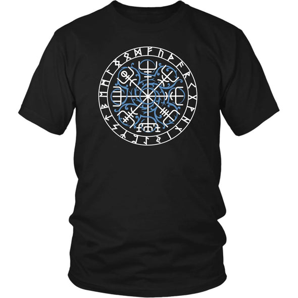 Vegvisir Norse Futhark Runes Cotton T-ShirtT-shirtDistrict Unisex ShirtBlackS