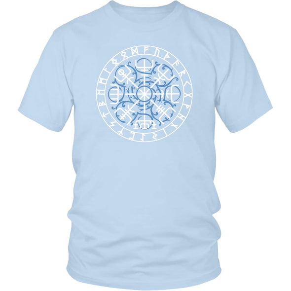 Vegvisir Norse Futhark Runes Cotton T-ShirtT-shirtDistrict Unisex ShirtIce BlueS