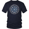 Vegvisir Norse Futhark Runes Cotton T-ShirtT-shirtDistrict Unisex ShirtNavyS
