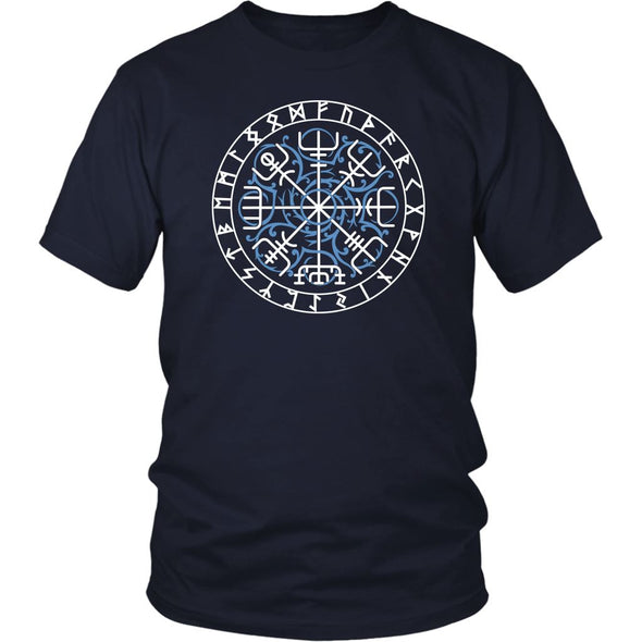 Vegvisir Norse Futhark Runes Cotton T-ShirtT-shirtDistrict Unisex ShirtNavyS