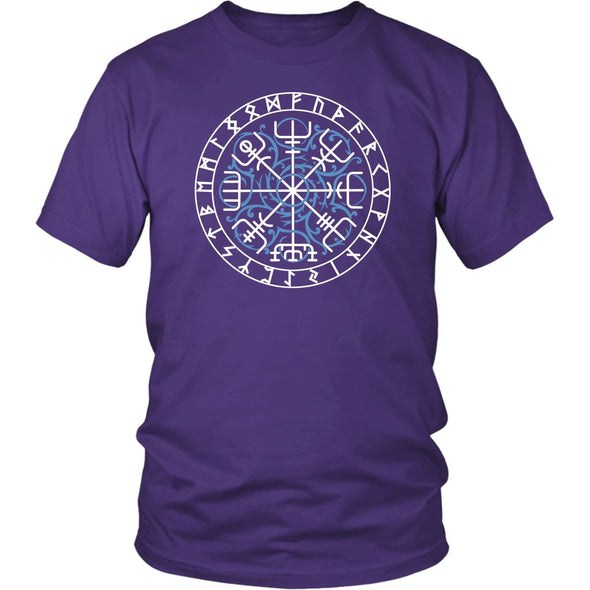 Vegvisir Norse Futhark Runes Cotton T-ShirtT-shirtDistrict Unisex ShirtPurpleS