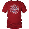 Vegvisir Norse Futhark Runes Cotton T-ShirtT-shirtDistrict Unisex ShirtRedS
