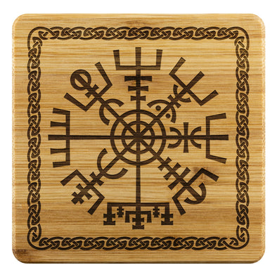 Vegvisir Norse Knotwork Wood Coasters x4CoastersBamboo Coaster - 4pc