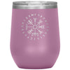 Vegvisir Norse Viking Compass Elder Futhark Runes Etched Tumbler 12ozWine TumblerLight Purple